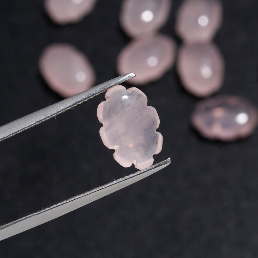 Natural Rose Quartz Clouds Shape Beads, AAA Rose Quarz Smooth Cloud Shape Beads, Hand Carved Charms, 12 MM, Loose Carved Briolettes