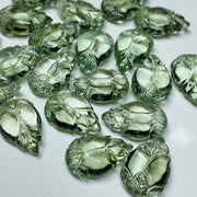 1,2,3,4,5 pcsAAA Quality 100% Natural Green Amethyst Pear Shape Carved Gemstone, Pear Shape Carving, Carved Gemstone For Jewellery 18X12 mm