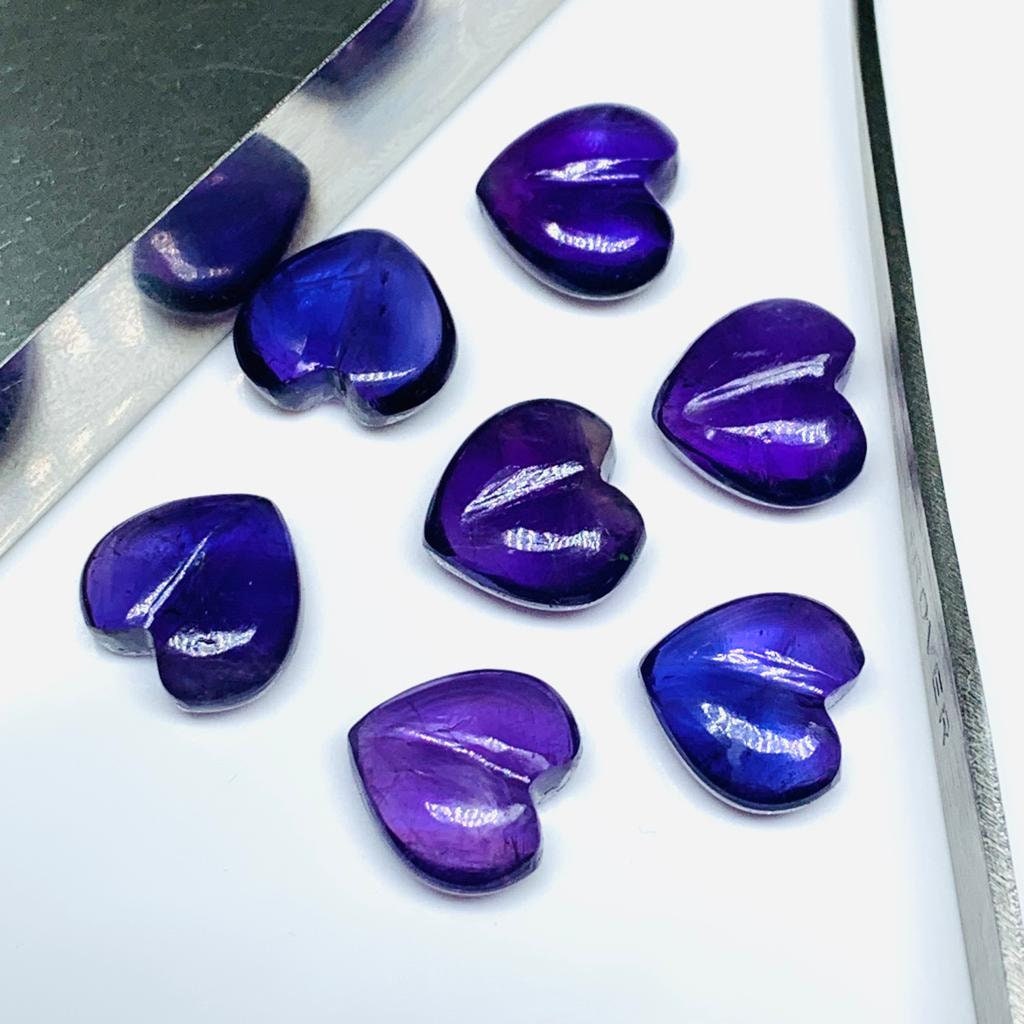 2,3,4,5,6 pcs 100% Natural Purple Amethyst Heart Shape Gemstone, Natural Heart Shape Gemstone, Gemstone For Jewlery, 11 mm (Approx)