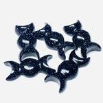Load image into Gallery viewer, 2,3,4,5 Pcs Black Sunstone Hand Carved Triple Moon Shape, Carved Triple Moon Shape Gemstone For Jewellery, 22X10 mm