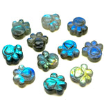 Load image into Gallery viewer, AAA+ Labradorite Hand Carved Dog Paw, Natural Labradorite Gemstone Flat Back Paw Carving, 13 MM Paw Charm, Dog/Cat Cute Paws for Jewelry