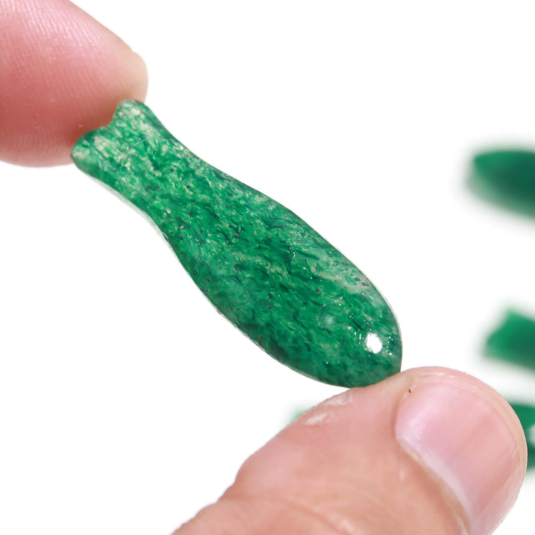Natural Green Aventurine Fish Shape Beads, 10X30MM Loose Gemstone Fishes Charm, Reiki Healing Crystal Gifts, Sea Crystals