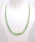 Load image into Gallery viewer, Natural Emerald Oval Beads Necklace, AAA Emerald Beaded Necklace, Sterling Silver Gemstone Jewelry, Bridesmaid Necklace Gifts