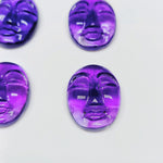 Load image into Gallery viewer, 1,2,3,4,5 Pcs Natural Amethyst oval face Shape Carving, Hand carved face shape Gemstone, amethyst carved Gemstone jewelry Making,18X14 mm
