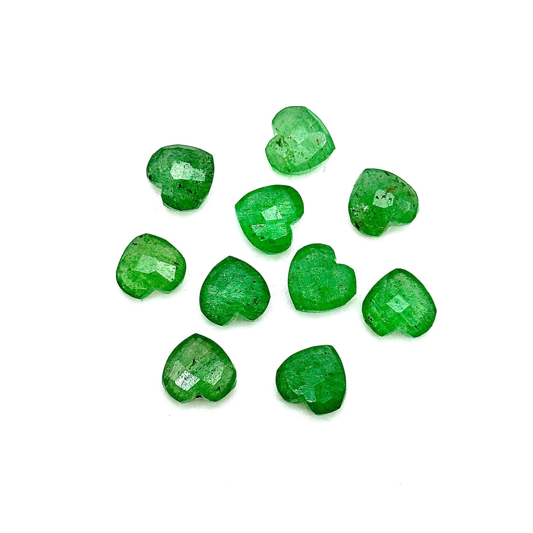 Natural Green Strawberry Heart Shape Beads, Faceted Strawberry Quartz Heart Shape Briolettes, AAA Hand Carved Heart Charm, 10 MM Craft Beads