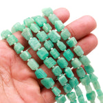 Load image into Gallery viewer, Natural Amazonite Nuggets Shape Beads, Green Amazonite Tumble Shape Gemstone Beads, 6X8-7-9MM, 8" Faceted Jewelry Making Loose Beads