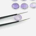 Load image into Gallery viewer, Natural Pink Amethyst Evil Eye Beads, Hand Carved Gemstone Beads, Loose Oval Eye Beads, Evil Eye Charm Beads, Loose Carving Beads 10X12 MM