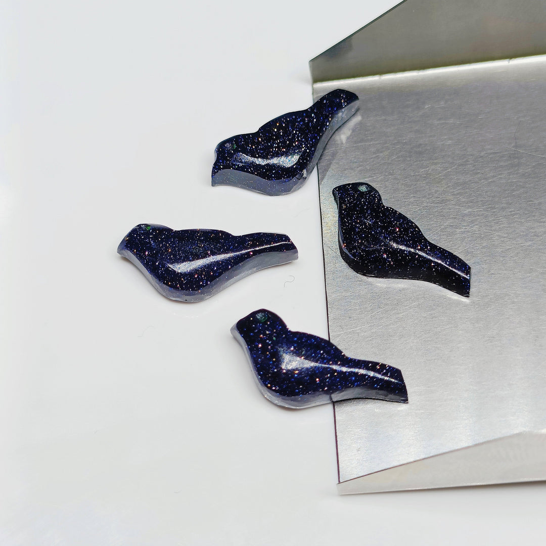 2,3,4,5 Pcs Black Sunstone Hand Carved Bird Shape, Carved Bird Shape Gemstone For Jewellery, Bird Shape Gemstone, 20X8 mm