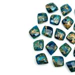 Load image into Gallery viewer, Neon Blue Copper Turquoise Leaf Beads, Faceted Briolette (10x12 mm)