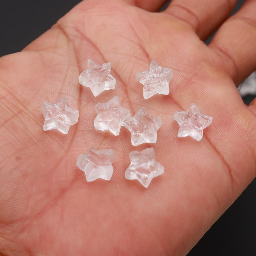 New!! Natural Crystal Quartz Rough Star Shape Beads, Clear Crystal Quartz Star Shape Gemstone For Jewlery, Loose Star Beads 10 MM, Raw Stars