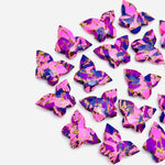 Load image into Gallery viewer, Pink &amp; Purple Mohave Copper Turquoise Butterfly Beads, Faceted Butterfly Gemstone, Purple Oyster Turquoise Carving Loose Beads 14x10 MM