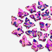 Pink & Purple Mohave Copper Turquoise Butterfly Beads, Faceted Butterfly Gemstone, Purple Oyster Turquoise Carving Loose Beads 14x10 MM