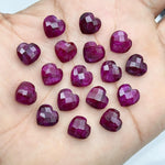 Load image into Gallery viewer, Pretty Ruby Corundum Heart Shape Beads, AAA Red Ruby Hand Carved Faceted Heart Shape Briolettes, Loose Gemstones, 10 MM, Red Ruby Dyed Beads