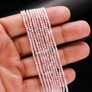 Natural Morganite Round Beads, Pink Morganite Micro Faceted Round Beads, Loose Crystal Beads for Jewelry Making, 13 Inches, 2-2.5 MM