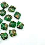 Load image into Gallery viewer, Mohave Green Copper Turquoise Leaf Shape Beads, Turquoise Faceted Leaf Briolette's, Jewelry Making Green Leaves  10X12 mm, Carving Beads