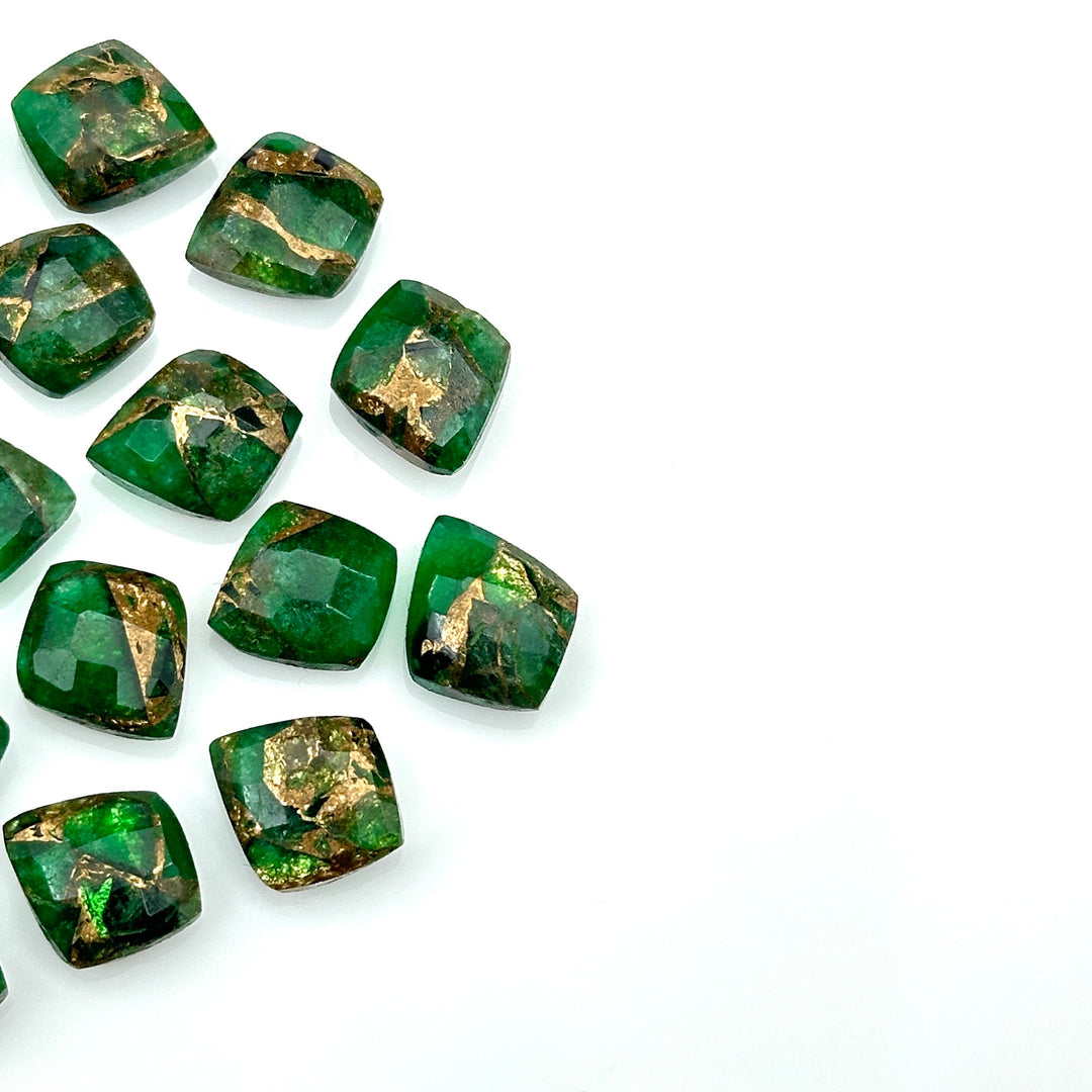 Mohave Green Copper Turquoise Leaf Shape Beads, Turquoise Faceted Leaf Briolette's, Jewelry Making Green Leaves  10X12 mm, Carving Beads