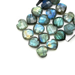 Load image into Gallery viewer, Labradorite Heart Briolette: Faceted Gemstone Charm, 12mm