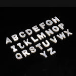 Load image into Gallery viewer, AAA Mother Of Pearl Alphabet Beads, A to Z 26 Pcs, Top Side Hole Drill Smooth Luster Pearl Gemstones, Mop Shell Letter for Jewelry, 10 MM