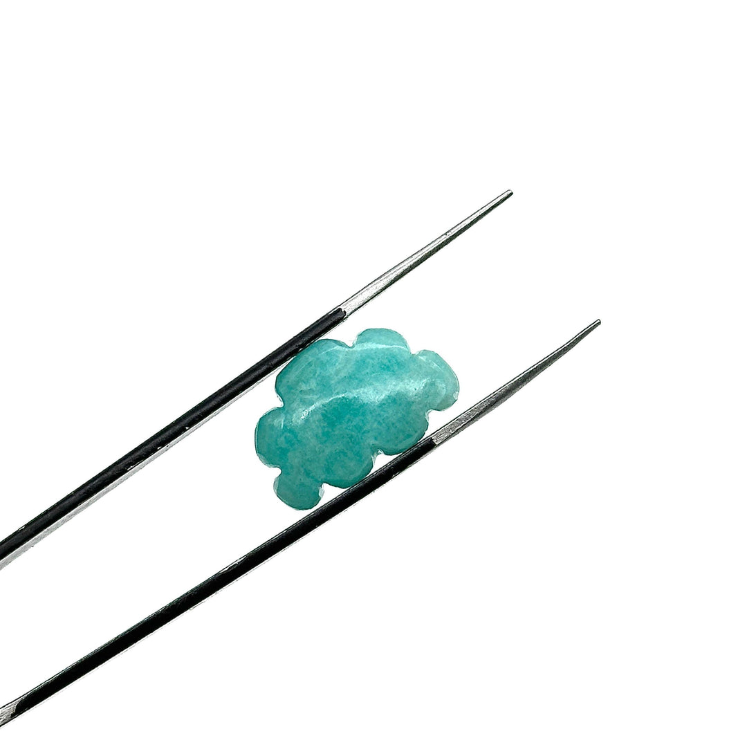 Natural Amazonite Clouds Shape Beads, AAA Amazonite Cloud Shape Stone, Smooth Gemstone For Jewlery 17X12 MM, Hand Carved Clouds, Flat Back