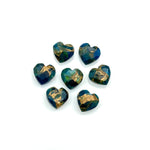 Load image into Gallery viewer, Neon Blue Mohave Turquoise Faceted Heart Shape Beads, Blue Copper Turquoise Heart Shape Carving Beads, 8 MM Heart Charm Gemstone Beads,