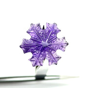 Dazzling Amethyst Snowflakes, 1 pc Natural Amethyst Snowflake Crystals, 27 MM Handmade Snowflake Carvings, Hand Carved Gemstone For Jewelry