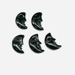 Load image into Gallery viewer, AAA Natural Black Onyx Moon Face, Black Onyx Half Moon Carvings, 18X13 MM, Jewelry Making Carving Gemstone, Carved Face Crystal, Face Charm