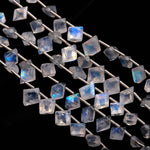 Load image into Gallery viewer, Natural Flashy Diamond Cut Side Drill Beads, Faceted Cut Stone Drill Beads for Jewelry Making, 5-8 MM, Blue Flashy Beads, 4 Inch Strand