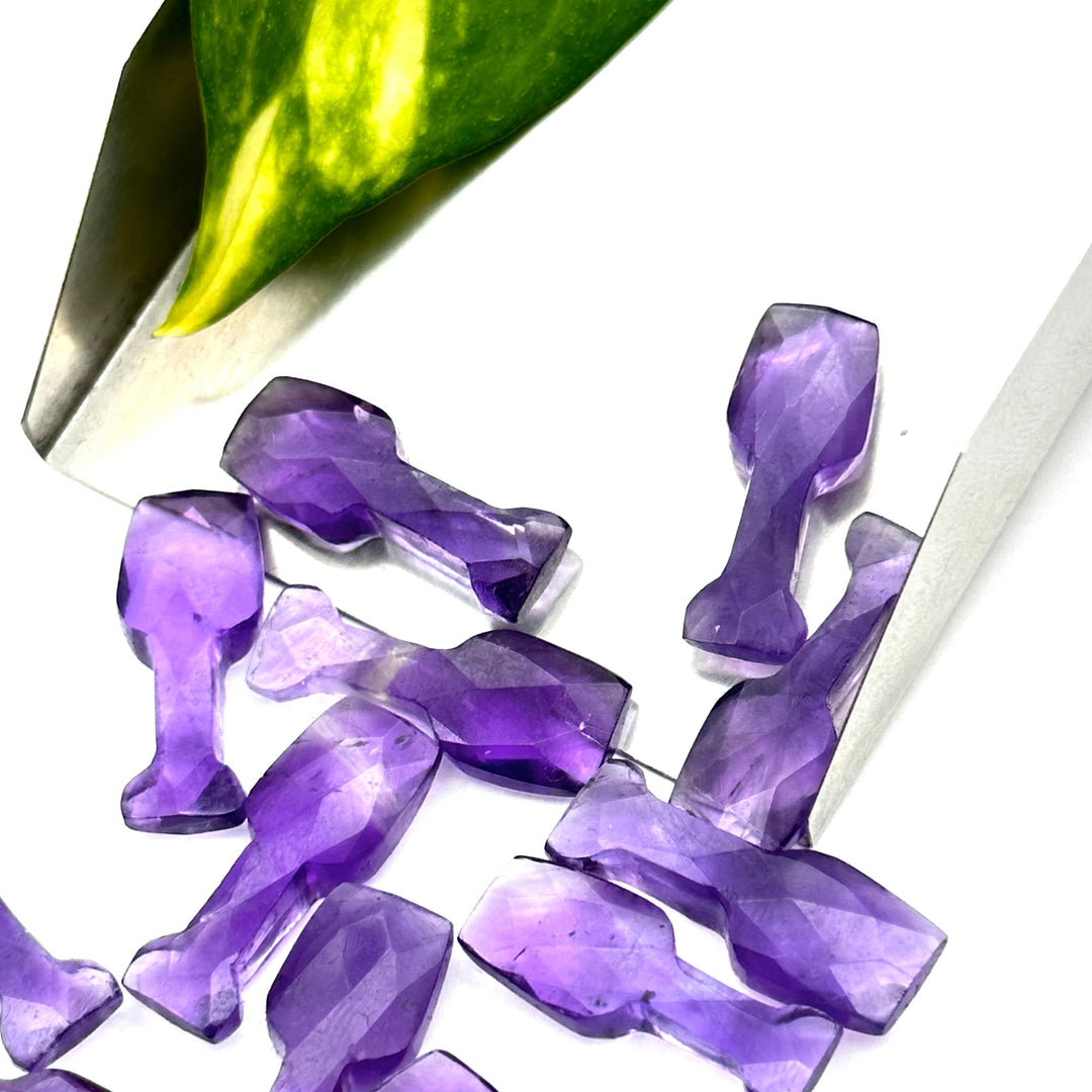 1,2,3,4,5 pcs Natural Amethyst Wine Glass Shape Faceted Gemstone, New Fancy Cut Briolettes, Purple Amethyst Hand Carved Gemstone 8X20 MM