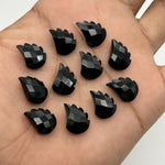 Load image into Gallery viewer, Natural Black Onyx Leaf Shape Beads, Onyx Leaf Shape Briolette's, Faceted Fancy Carvings for Jewelry, 11X15 MM, Wholesale Gemstones