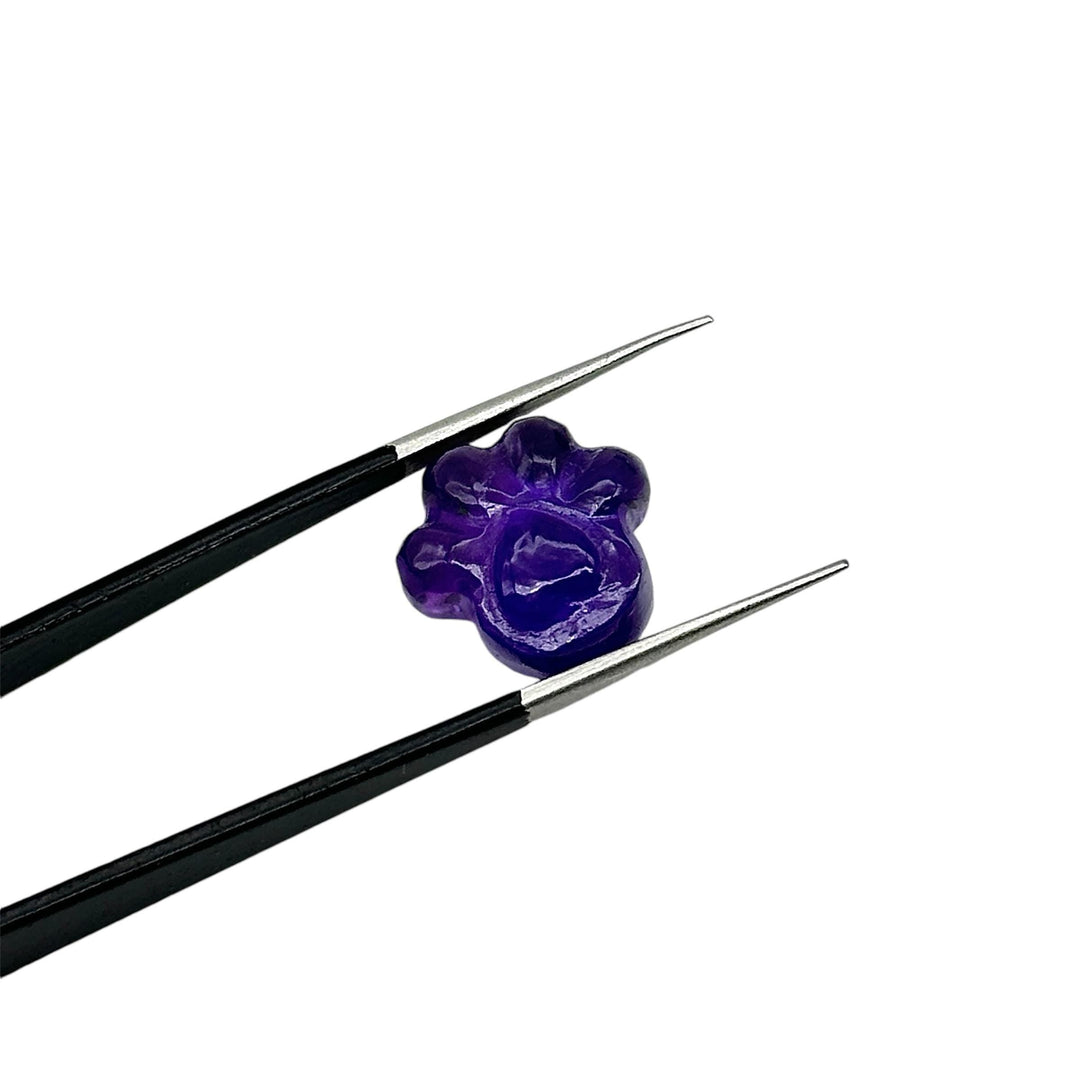 Natural Amethyst Hand Carved Dog Paw, AAA+ Quality Gemstone Paw Carving, 13 MM Paw Charm, Dog Cute Purple Paws for Jewelry, Craft Making