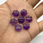 Load image into Gallery viewer, Natural Amethyst Flower Shape Beads, Purple Amethyst Flower Shape Carving, Jewelry Making Loose Gemstone Charms, 12 MM, Carved Crystals
