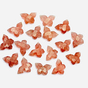 2,3,4,5 pcs Strawberry Quartz Butterfly Shape Beads, Handmade Butterfly Shape Carving Beads, Fancy Faceted Briolettes Charms Beads 14x10 MM