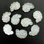 Load image into Gallery viewer, White Moonstone Carved Shell Beads: Snail Shape Gemstone Charm (16mm)