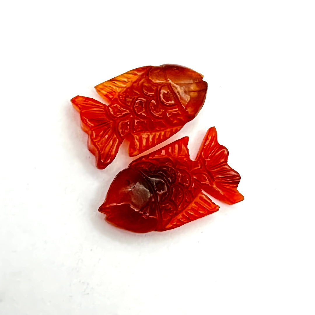 Beautiful Natural Carnelian Hand Carved Fish ~ Fish Shape Carving Orange Gemstone ~ Carving Briolette's For Jewelry ~ 1 Piece 26X17mm approx