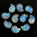 Load image into Gallery viewer, AAA+ Natural Rainbow Moonstone Carved Shell Beads, Hand Carved Snail Shell Shape Gemstone, 16 MM Flashy White Seashell Charms For Jewelry