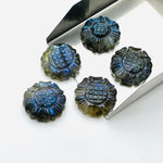 Load image into Gallery viewer, AAA Quality 100% Natural Labradorite Flower Shape Carved Gemstone, Flower Shape Carving, Carved Gemstone For Jewellery 18.5 mm