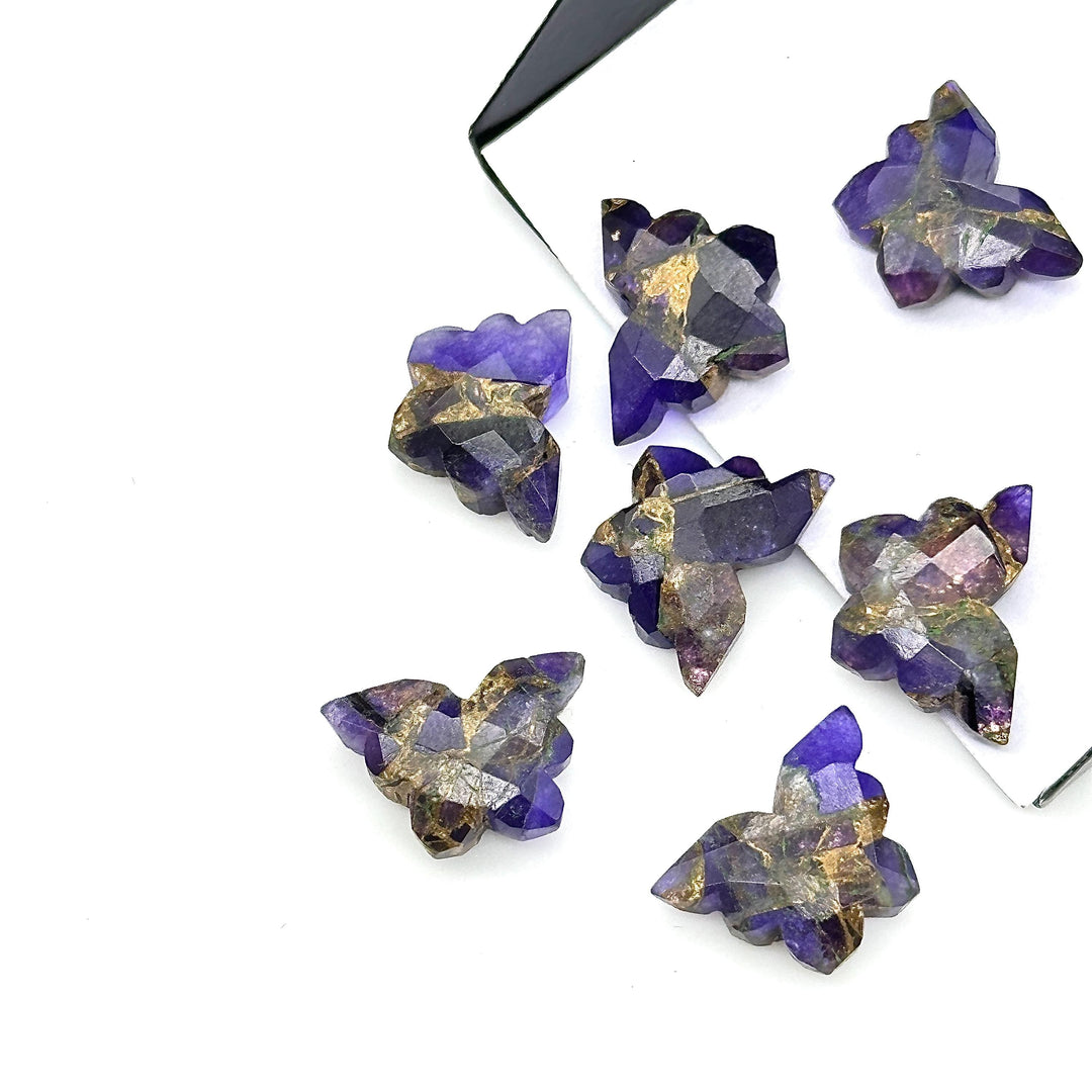 Sparkling Butterflies, Copper Amethyst Butterfly Shape Beads, Faceted Butterfly Gemstone, Purple Amethyst Carving Beads 14x10 MM, Charm Bead