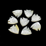 Load image into Gallery viewer, Hand Carved Mother of Pearl Fish Beads: AAA Gemstone (16X17 MM)