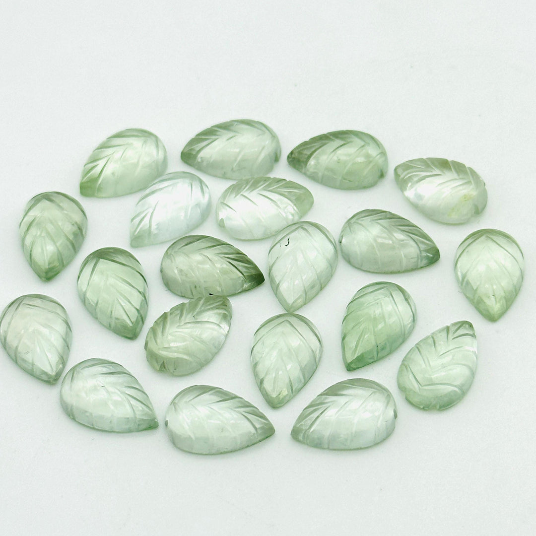 AAA Green Amethyst Leaf Shape Briolettes, Amethyst Hand Carved Leaf Shape Gemstone Beads, Green Leaf Beads, 14 MM Loose Leaf Charms