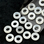 Load image into Gallery viewer, Natural White Moonstone Donut Shape Gemstones, Moonstone Donut Carving, Healing Gemstone Beads, 12 mm Moonstone Smooth Donut Beads