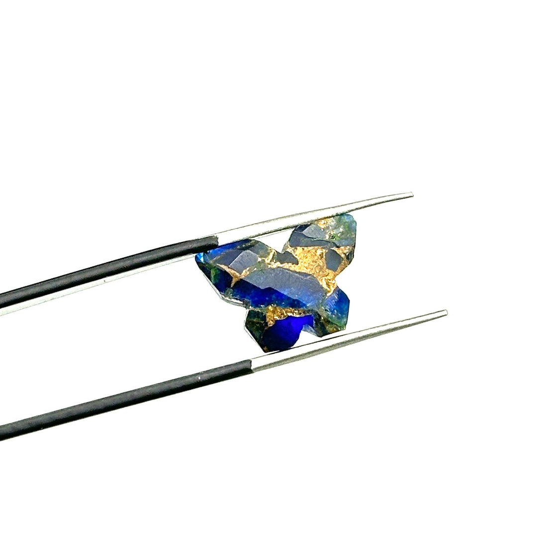 Mohave Turquoise Butterfly Gemstone, Dark Ocean Blue Mohave Copper Turquoise Butterfly, Handmade Faceted Butterfly Carving Beads, 14x10 MM
