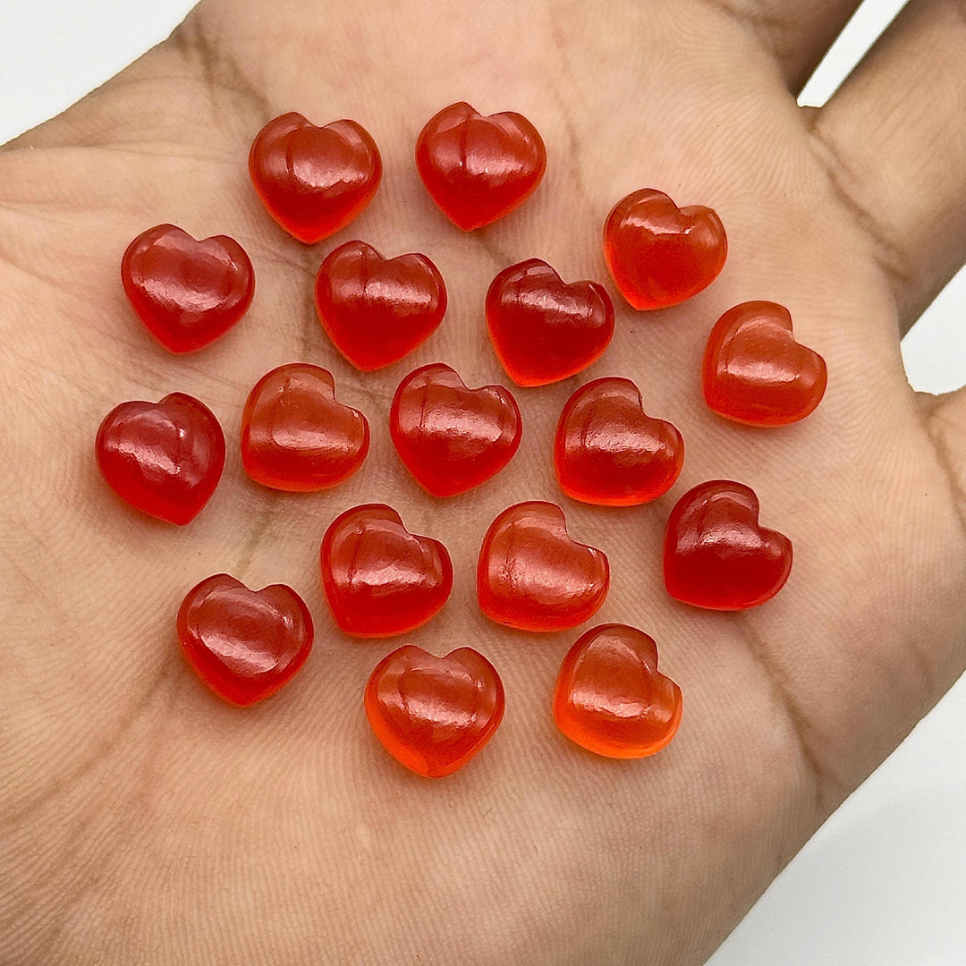 Juicy Carnelian Heart Shape Beads, Smooth Carnelian Heart Shape Briolette's, AAA Hand Carved Heart Charm, 10 MM, Heart Craft Beads