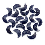 Load image into Gallery viewer, Faceted Iolite Crescent Moon Beads: Hand-Carved Gemstone Charms