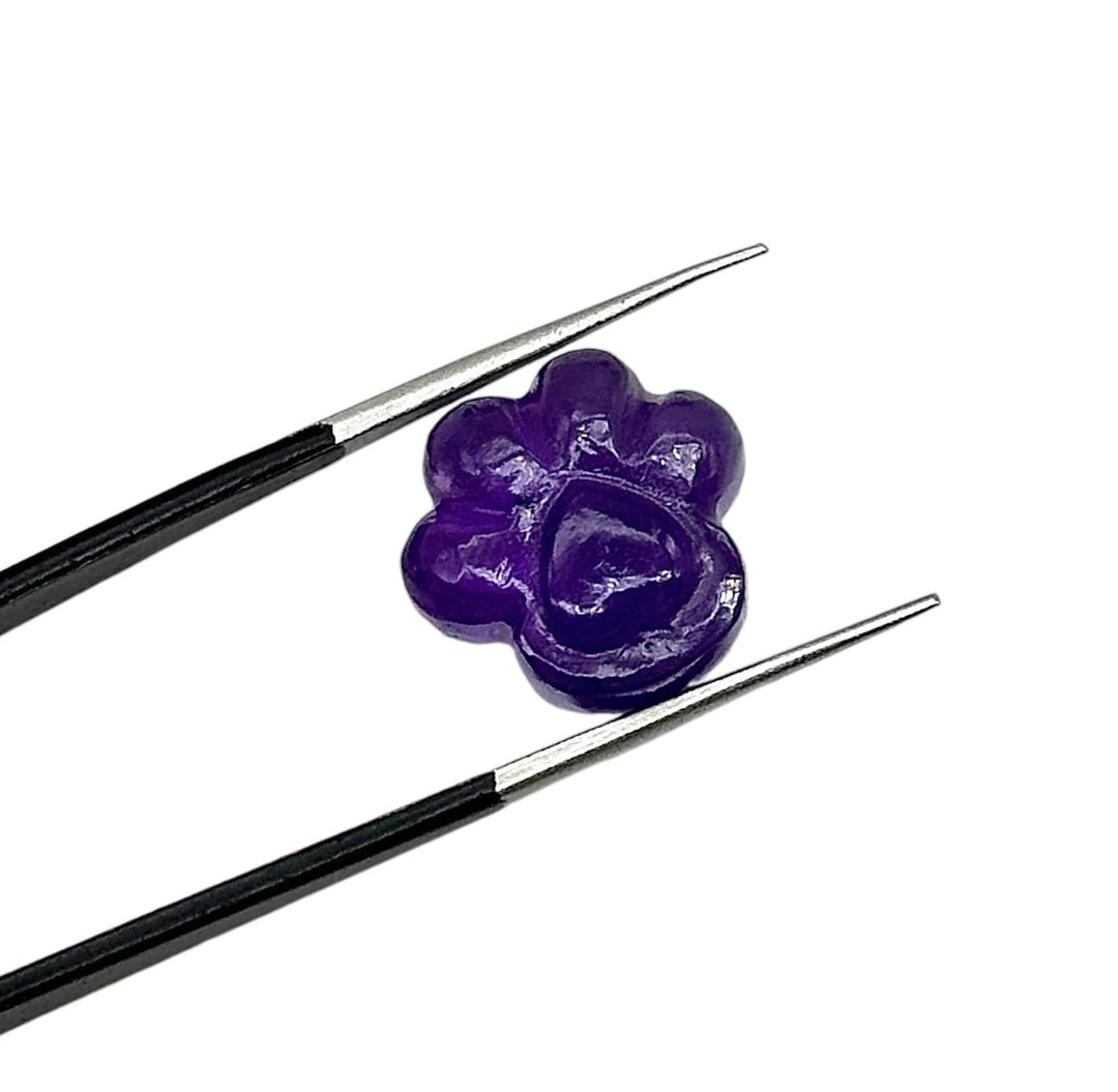 Natural Amethyst Hand Carved Dog Paw, AAA+ Quality Gemstone Paw Carving, 13 MM Paw Charm, Dog Cute Purple Paws for Jewelry, Craft Making