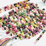 Load image into Gallery viewer, Faceted Watermelon Tourmaline Rondelle Beads: 5-6mm, 4 Inch Strand