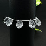 Load image into Gallery viewer, Natural Crystal Quartz Teardrop Beads ~ Handmade Carving Gemstone ~ 10X14 MM Football Cutting Briolette Beads For Jewelry ~ 6 Pieces Strand