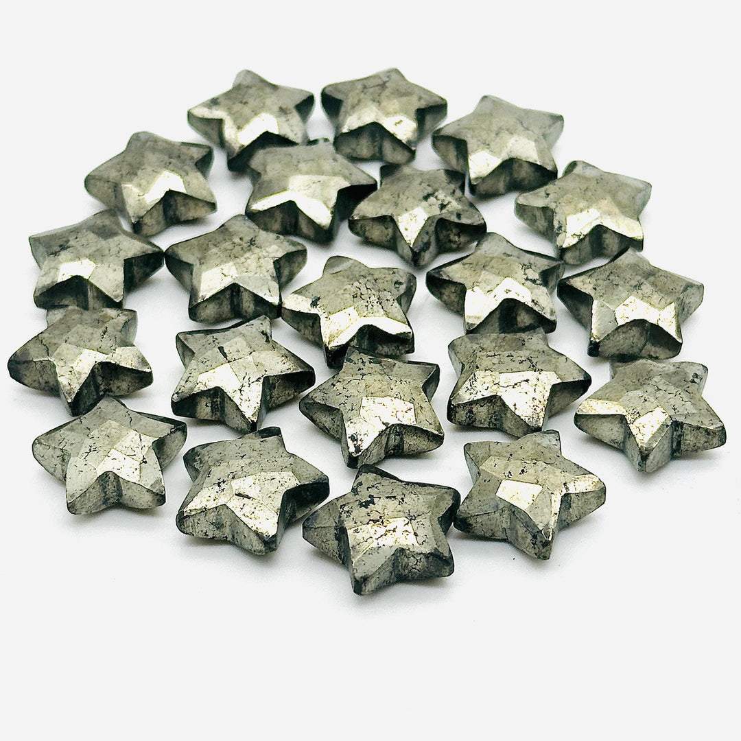 Natural Pyrite Star Shape Briolettes, AAA Pyrite Faceted Star Shape Beads, Fancy Star Stones for Jewelry Making, 15 MM Power Star Charms