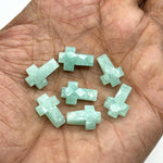 Load image into Gallery viewer, Natural Amazonite Cross Shape Briolettes, AAA Amazonite Gemstone Beads, Holy Cross Charm for Jewelry, 15 MM Jesus Lord Spiritual Beads