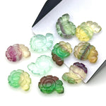 Load image into Gallery viewer, Natural Fluorite Carved Shell Beads, Hand Carved Snail Shell Shape Gemstone, Seashell Charm 16 MM Rainbow Fluorite Shells For Jewelry Making