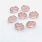 Load image into Gallery viewer, Natural Rose Quartz Lips Shape Beads, Faceted Hand carved Pink Quartz Lip Shape Charms for Jewelry Making, 12X8 MM